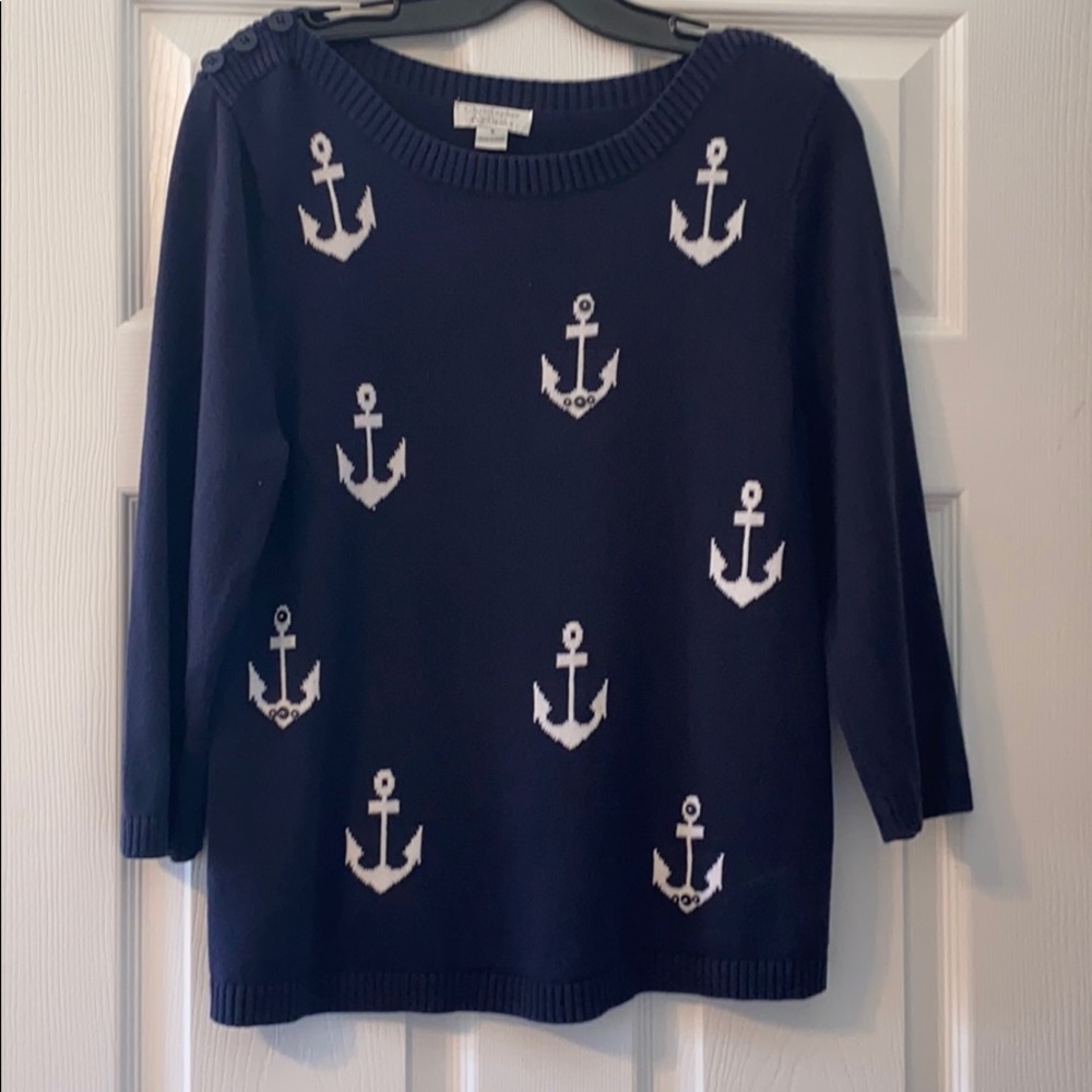 Christopher & Banks Navy Anchor Sweater